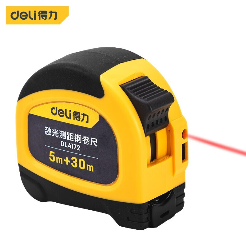 Deli laser distance meter tape measure three-in-one infrared distance meter intelligent electronic measuring ruler steel tape measure for room measurement DL4172 5M tape measure + 30M laser distance measurement