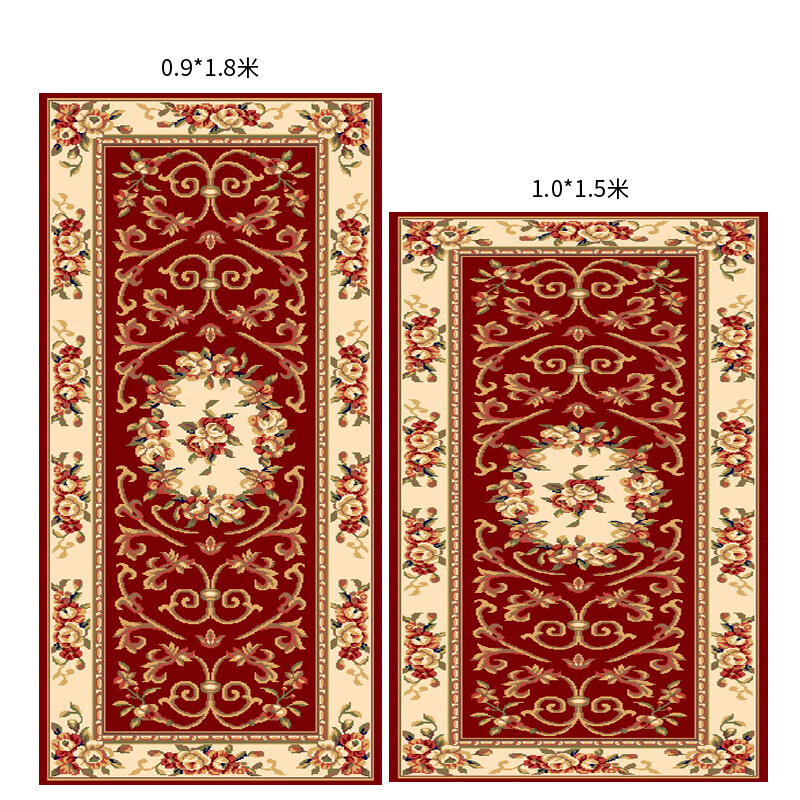 Liyang Carpet Bedroom Living Room Bay Window Mat Foyer Carpet Entrance Door Carpet Rectangular Bedside Carpet Corridor Strip Carpet LY-08R Wine Red 1mx1.5m