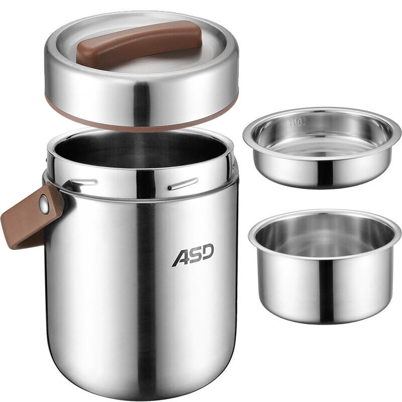 ASD lunch box thermal insulation pot 304 stainless steel vacuum thermal insulation bucket 2L portable thermal insulation lunch box RWS20T3WG-T