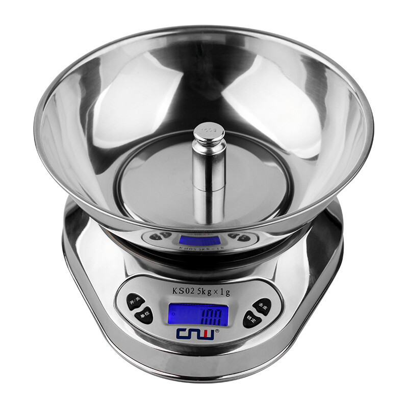 CNW stainless steel kitchen scale baking scale kitchen electronic scale household food scale 5KG 5kg battery model