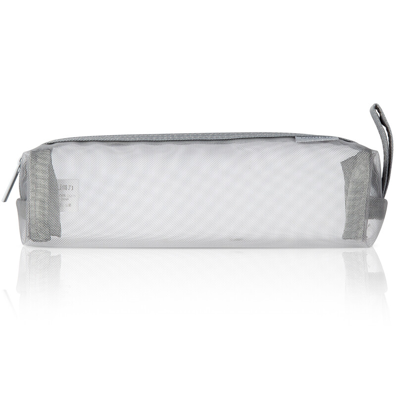Deli transparent mesh pencil bag can be used for exams/examinations. Nylon square large-capacity portable pencil storage bag. Suitable for high school entrance examination and postgraduate entrance examination. Stylish gray school stationery gift