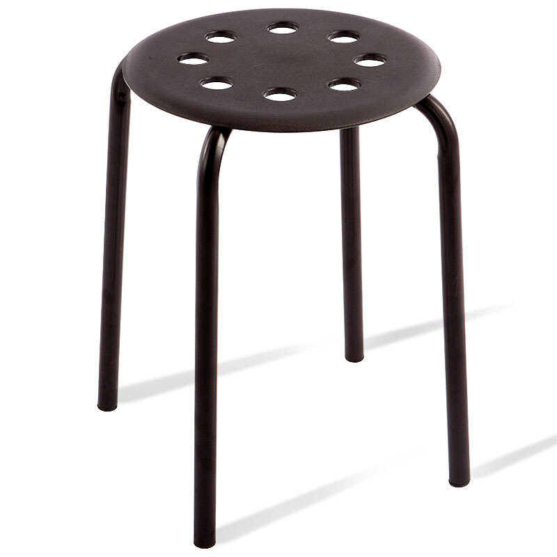 4 Pack Chair Simple Plastic Stool Home Round Bench Thicken 4 Pack Chair Simple Plastic Stool Home Round Bench Thicken High Fashion Creative Table Color Set Eight Hole Black