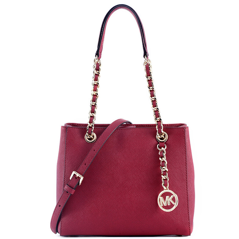 Michael Kors Mike Cos Mk Women S Bag Burgundy Leather Michael Kors Mike Cos Mk Women S Bag Burgundy Leather Shoulder Crossbody 35h7gaht2l Cherry