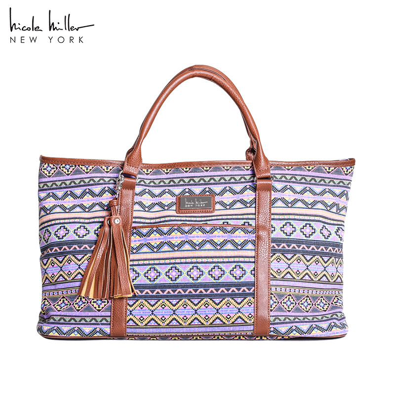 American Nicole Miller Travel Bag Exotic National Wind Tote Men American Nicole Miller Travel Bag Exotic National Wind Tote Men And Women Leisure Business Baggage Medium Purple N4629 50 Tt