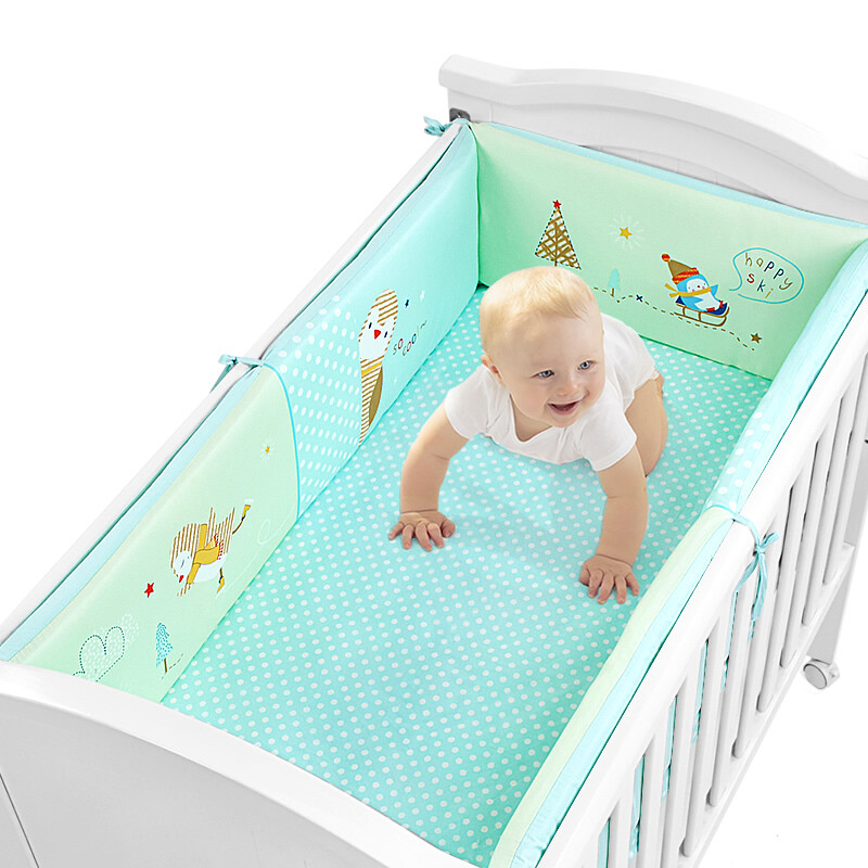 Laughing Baxi Crib Bedding Set Baby Newborn Children Four Laughing Baxi Crib Bedding Set Baby Newborn Children Four Seasons Universal Cotton Removable And Washing Spaceship Prince