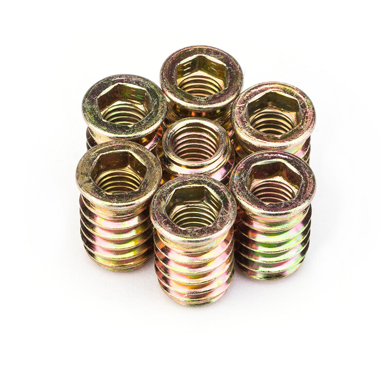 Jinggong hardened countersunk head internal and external thread nuts, furniture embedded nuts, solid wood furniture nuts with pads and inserts, 20% off M10*20 5 pieces