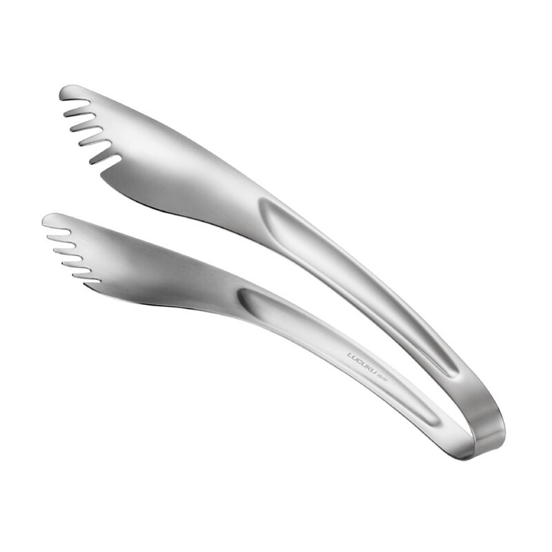 LUCUKU 304 stainless steel food tongs, steak tongs, thickened buffet barbecue bread tongs, hotel food tongs