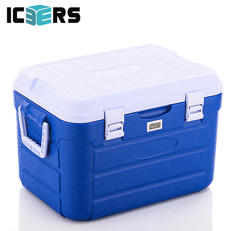 ICERS Eisens PU insulation box 30L refrigerator outdoor car refrigerator can keep heat with temperature display and strap