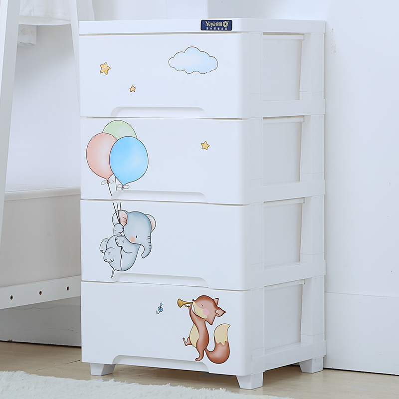 Yeya Drawer Plastic Locker Children Cartoon Storage Cabinet