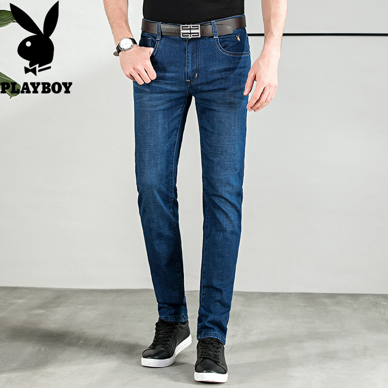 Jeans Men Summer New Thin Slim Straight Stretch Business Jeans Men Summer New Thin Slim Straight Stretch Business Casual S Denim Long Pants Blue Leather Models 34 Yards 2 Feet 7