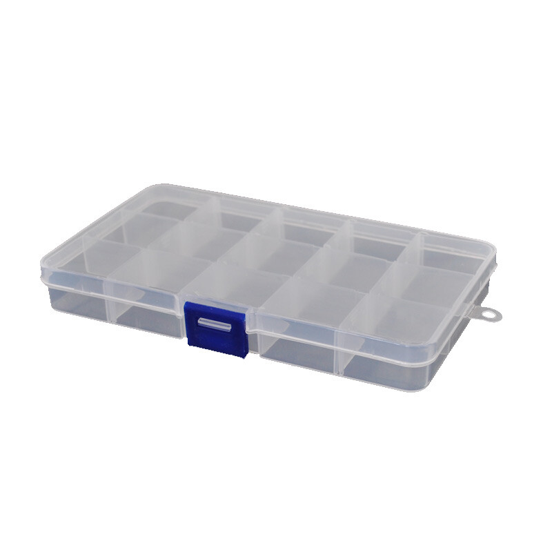 FASITE parts box 15 compartments removable thickened plastic tool component box accessories hardware screw box transparent
