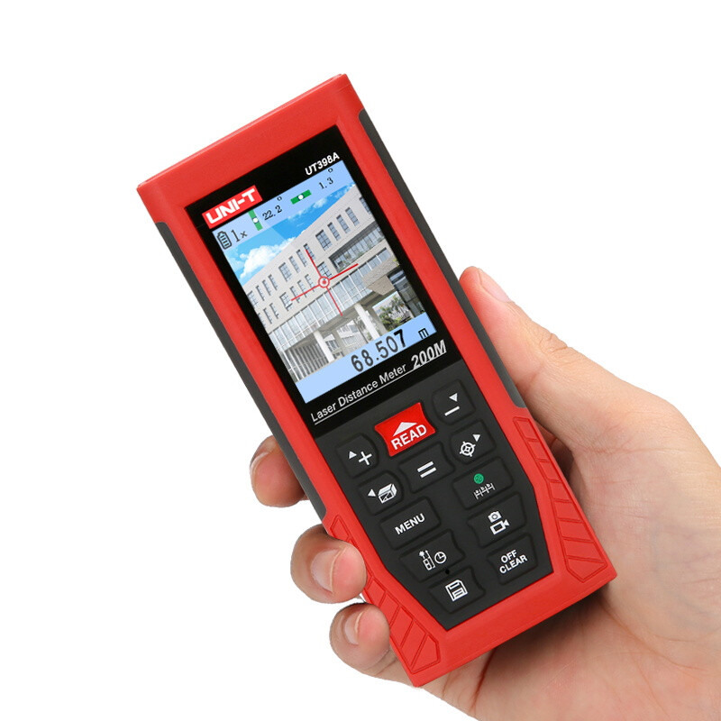 Unilide high-precision rangefinder 200 meters laser rangefinder color screen UT398A electronic ruler with camera UT398A