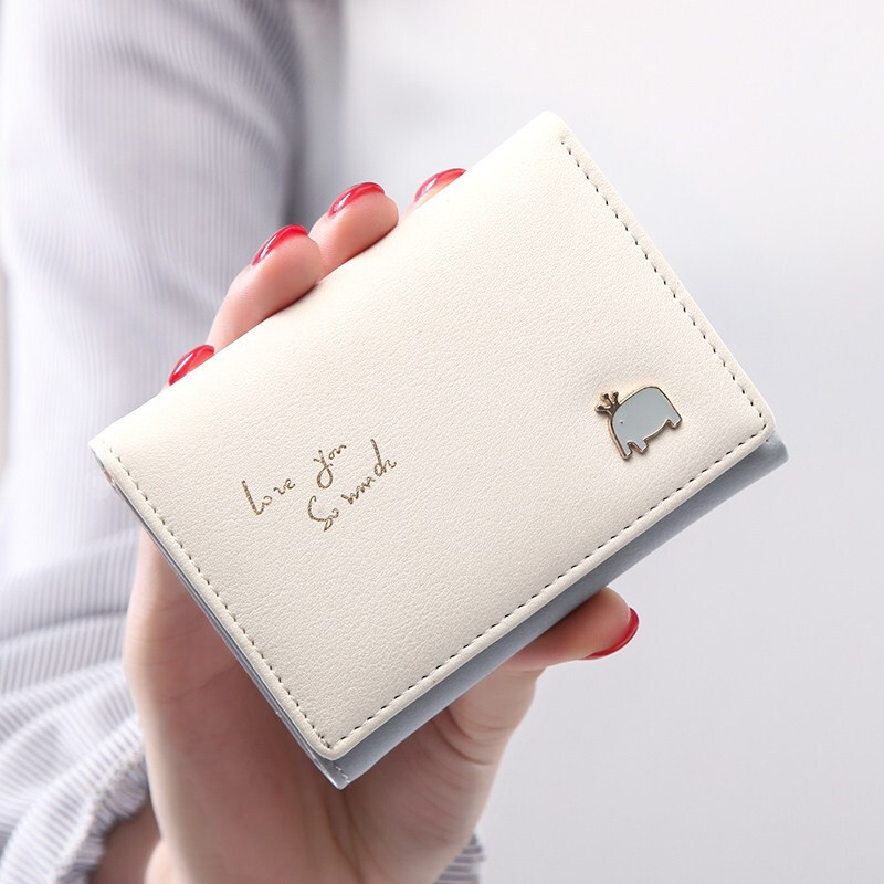 Wallet for girls, short, cute, fresh, contrasting buckle, girl's small coin purse, wallet, wallet, pink