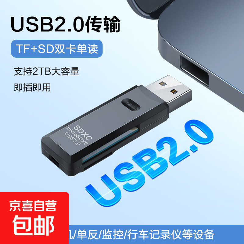 USB/Type-C card reader 3.0 high speed SD/TF multi-function, suitable for computers, Apple 15/iPad/Android mobile phones, supports camera drone monitoring memory card, USB2.0 card reader SD card/TF card