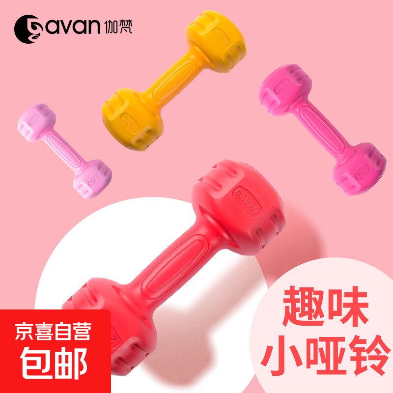 Dumbbell women's fitness home equipment men's rubber-coated cement dumbbell arm muscle training set combination children's small dumbbell purple pink 1kg