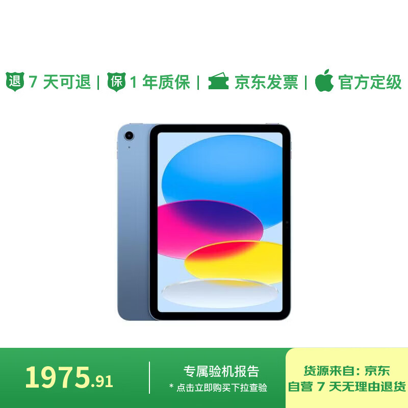 90% new Apple/Apple iPad (10th generation) 10.9-inch tablet computer 2022 model (256GB WLAN version/learning, office and entertainment/MPQ93CH/A) blue