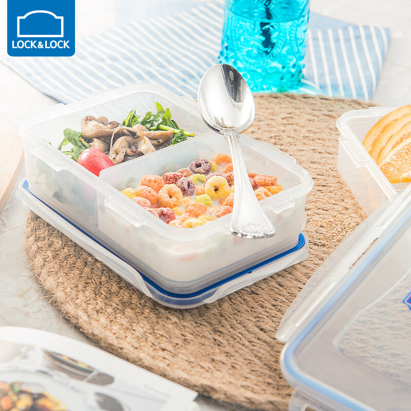 LOCK & LOCK crisper refrigerator storage box plastic sealed lunch box microwaveable lunch box fresh storage box rectangular 2600ml