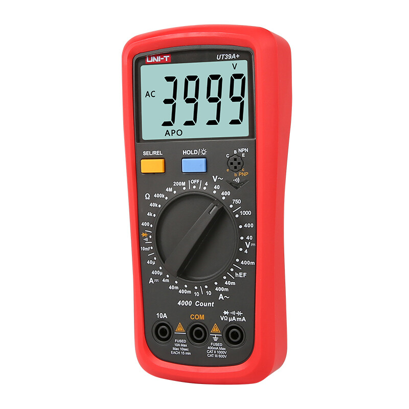 Uni-T multimeter UT39A+ digital high-precision digital display capacitor multi-function burn-proof electrician multimeter UT39E+ household UT39A+