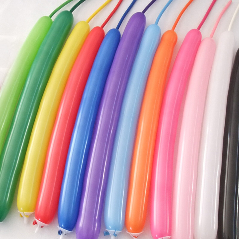 Jingtang long magic balloon holiday decoration children's day creative shape balloon mixed color 100 pieces with inflatable tube