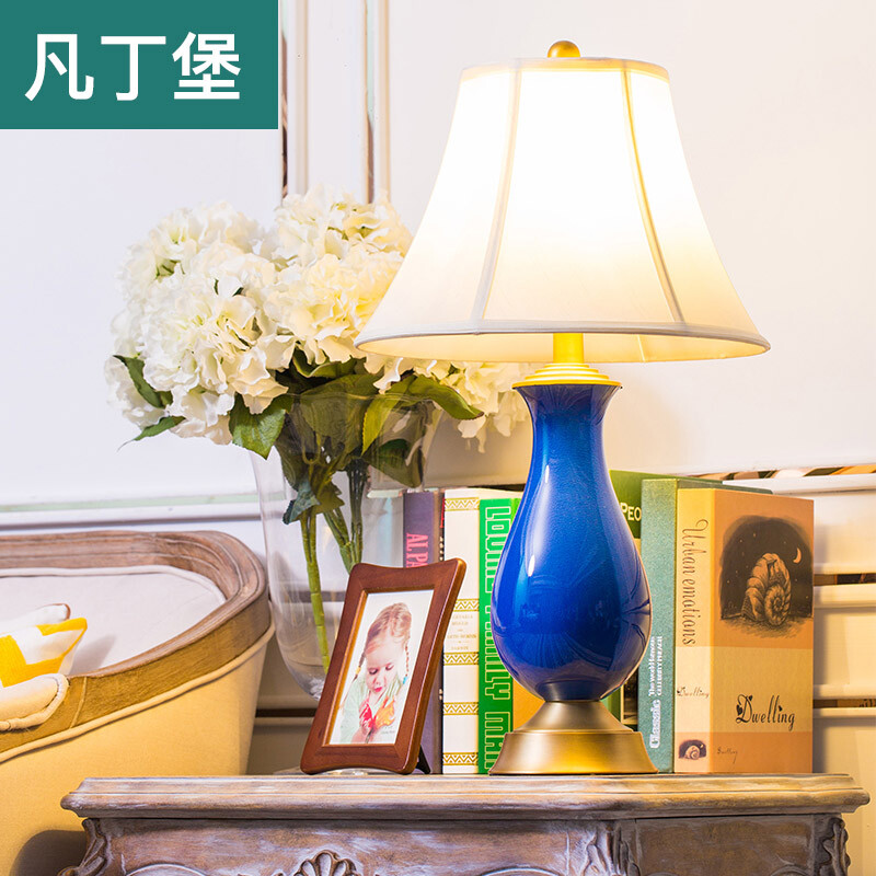 Van Dingbao Ceramic Table Lamp Bedroom Bed Large New Chinese Style Van Dingbao Ceramic Table Lamp Bedroom Bed Large New Chinese Style Living Room Study Wedding Warm Villa Hotel Lamps 409 Hardware On Switch