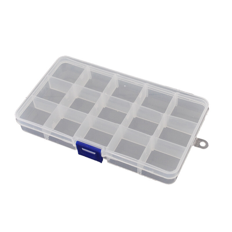 FASITE parts box 15 compartments removable thickened plastic tool component box accessories hardware screw box transparent