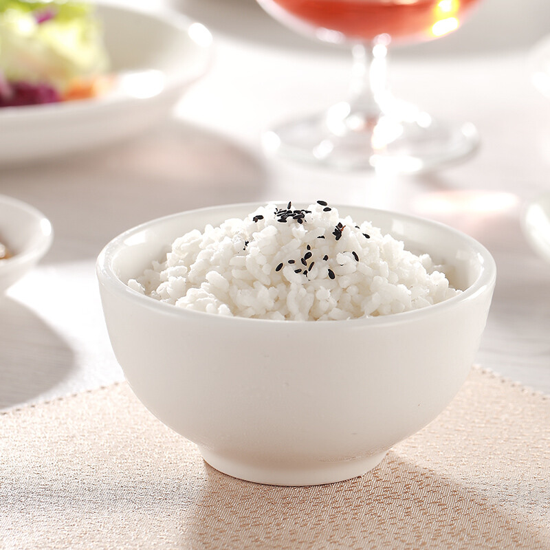 Liangjia pure white ceramic rice bowl, ceramic bowl, soup bowl, ceramic bowl, thickened and anti-scalding, 5 inches, 4 pieces