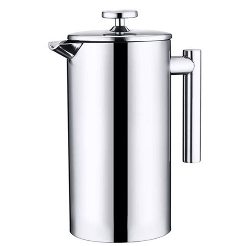 Baking Print Knight French Press Pot 304 Stainless Steel Coffee Pot Hand Brewing Double-layer Insulation No Filter Paper 350ml 2 servings