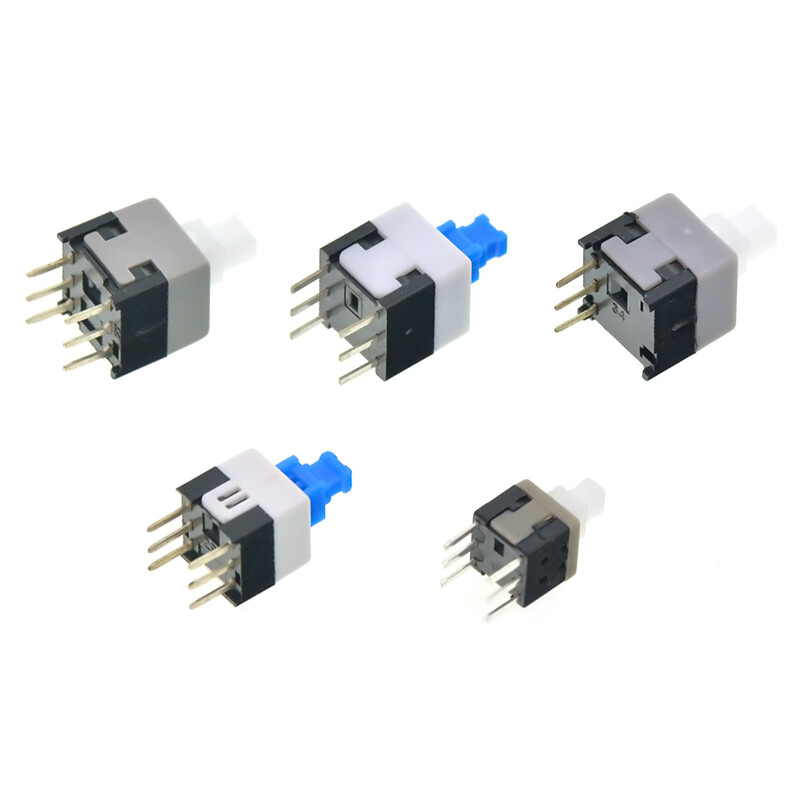 TaoTimeClub push button switch 5.8*5.8-8.5*8.5MM self-locking lockless switch 10 7*7MM self-locking switch double row/6 feet (10 pcs)