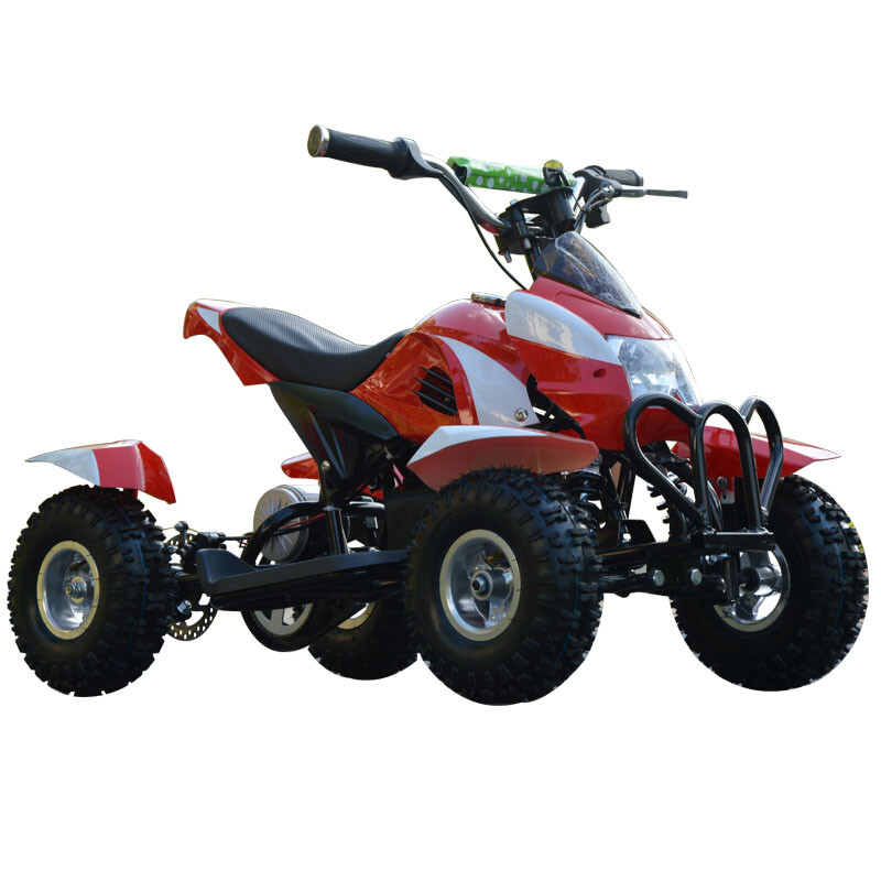 Airuge 49cc fuel four-wheel motorcycle, small four-wheel rechargeable electric ATV, children's mini motorcycle, red and white, oil-burning electric start model