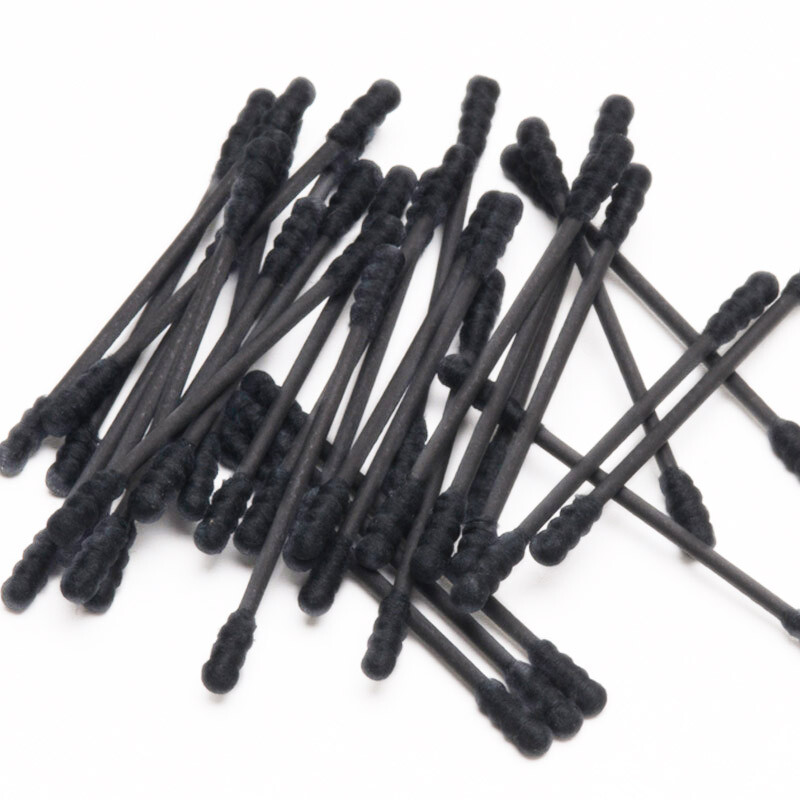 Laughing Mom Black double-headed spiral ear cotton swabs, ear cotton swabs, 200 pieces