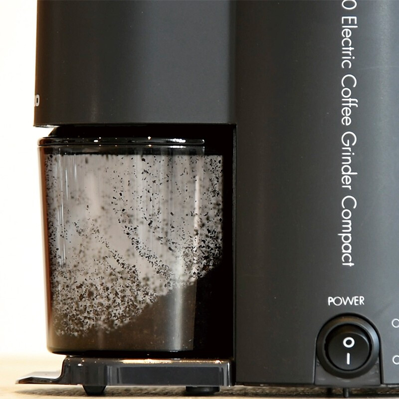 HARIO electric coffee grinder V60 electric coffee bean grinder multi-functional small grinder stainless steel grinding core EVC black with push powder cover