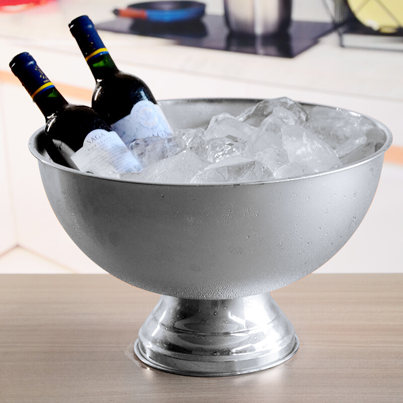 FEiNASi 304 stainless steel ice bucket red wine bucket champagne bowl/barrel beer bucket ice bucket champagne basin champagne ice bucket mirror silver-12L