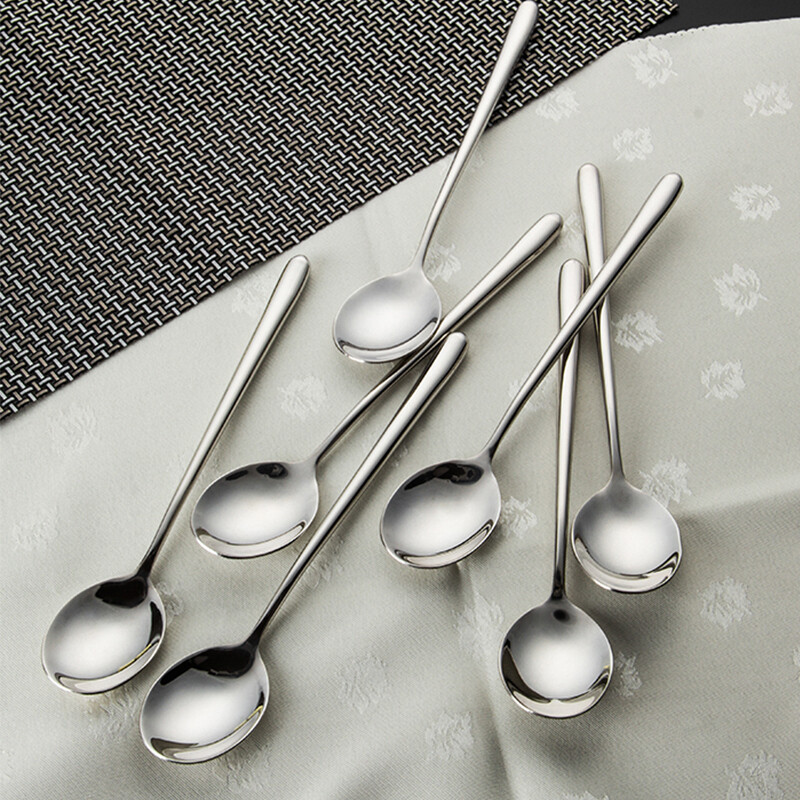 Long-lasting 304 stainless steel spoon, Korean-style spoon, long-handled soup spoon for eating claypot rice, children's table spoon for eating watermelon, 3-pack