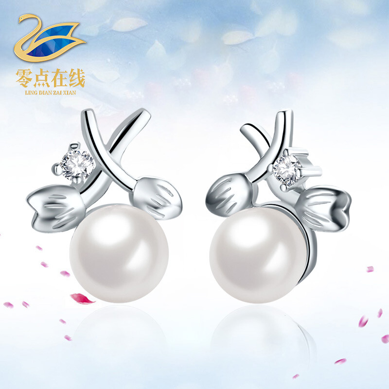 Zero Online Rose 925 Silver Pearl Ear Hanger Stud Earrings Zero Online Rose 925 Silver Pearl Ear Hanger Stud Earrings Freshwater Fashion Stars Valentine S Day Gift
