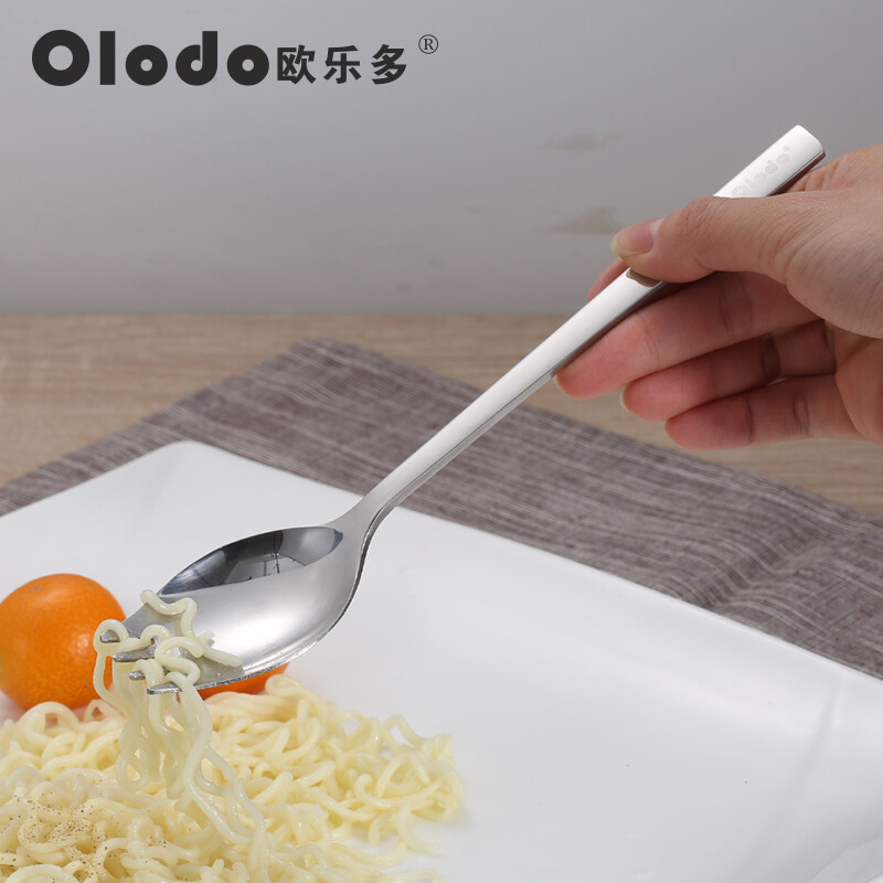 Oraldo fork and spoon integrated 304 stainless steel cute salad fork, Western food fork and spoon, instant noodle fork and spoon, long handle fork and spoon tableware, girls' model, integrated fork and spoon, small size