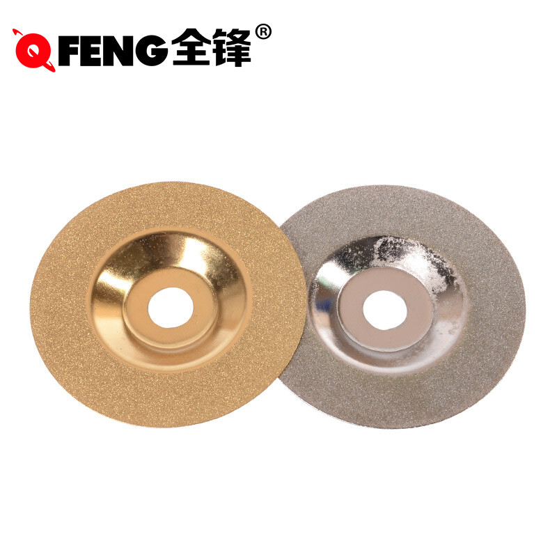 Quanfeng diamond cutting blade glass tile stone saw blade angle grinder grinding wheel ultra-thin grinding disc 4 inches bowl type titanium plated