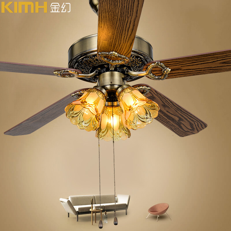 Gold Fantasy American Retro European Ceiling Fan Light Gold Fantasy American Retro European Ceiling Fan Light Living Room Dining Hanging Green Bronze Wooden Leaf Brown Shade 36