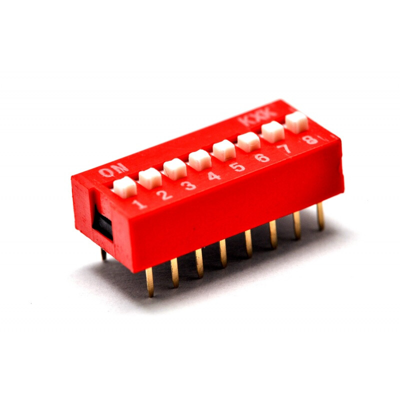 TaoTimeClub 8P DIP Switch Flat DIP Switch 8-bit DIP Switch Pitch 2.54MM Red
