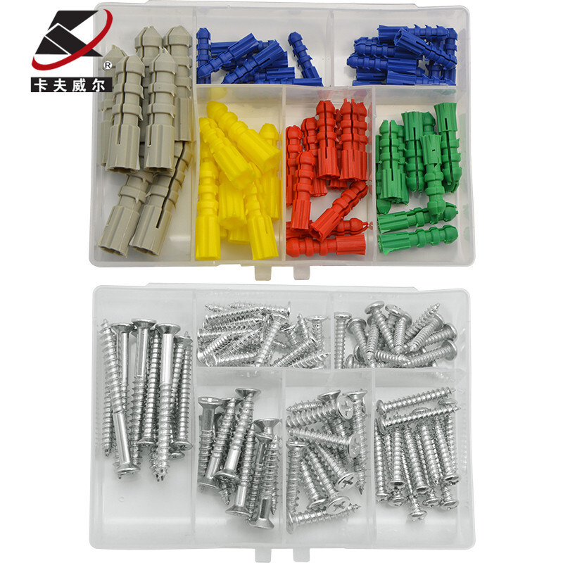Kraftwell expansion screw expansion tube expansion bolt self-tapping screw wood screw combination set small yellow croaker self-tapping screw set 135 pieces expansion screw combination set NF2670