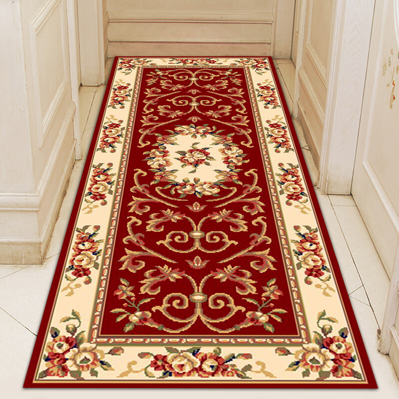 Liyang Carpet Bedroom Living Room Bay Window Mat Foyer Carpet Entrance Door Carpet Rectangular Bedside Carpet Corridor Strip Carpet LY-08R Wine Red 1mx1.5m