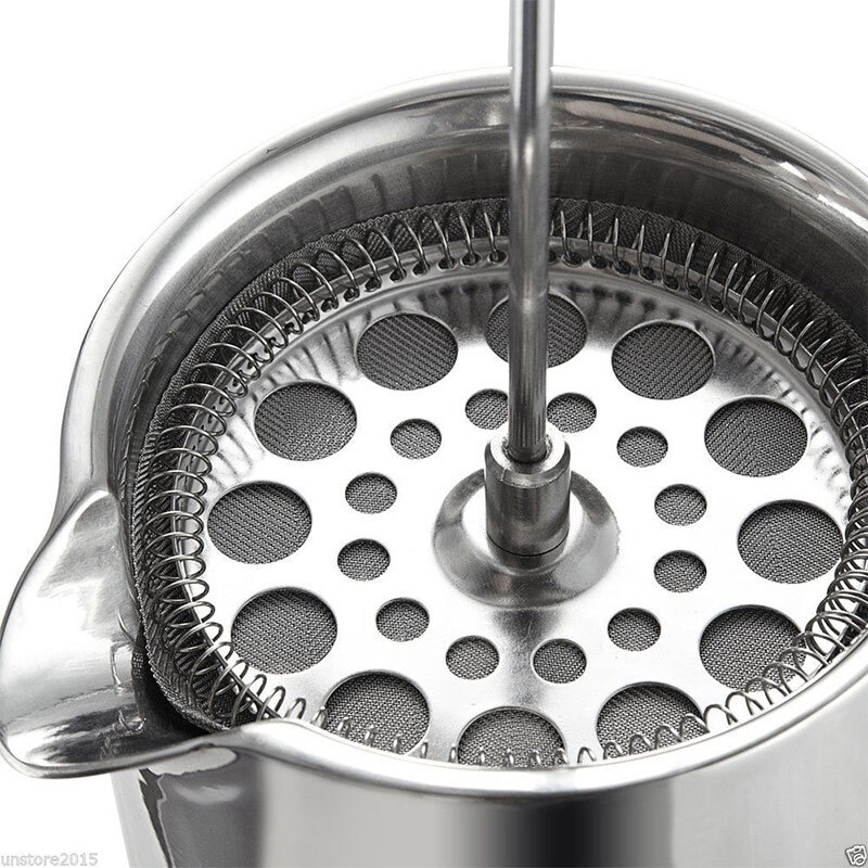 Baking Print Knight French Press Pot 304 Stainless Steel Coffee Pot Hand Brewing Double-layer Insulation No Filter Paper 350ml 2 servings