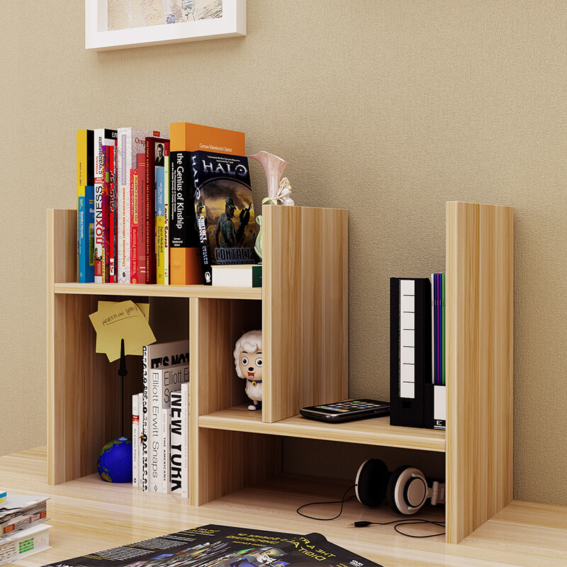 Paden Desktop Bookshelf Table Small Shelf Rack Simple Student Office Paden Desktop Bookshelf Table Small Shelf Rack Simple Student Office Locker Computer Desk Storage H Models Light Walnut Color Suit