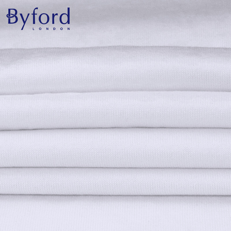 BYFORD/Baifu men's bottoming underwear short-sleeved Egyptian cotton bottoming T-shirt men's bottoming shirt business U-neck top SMW2228 white M