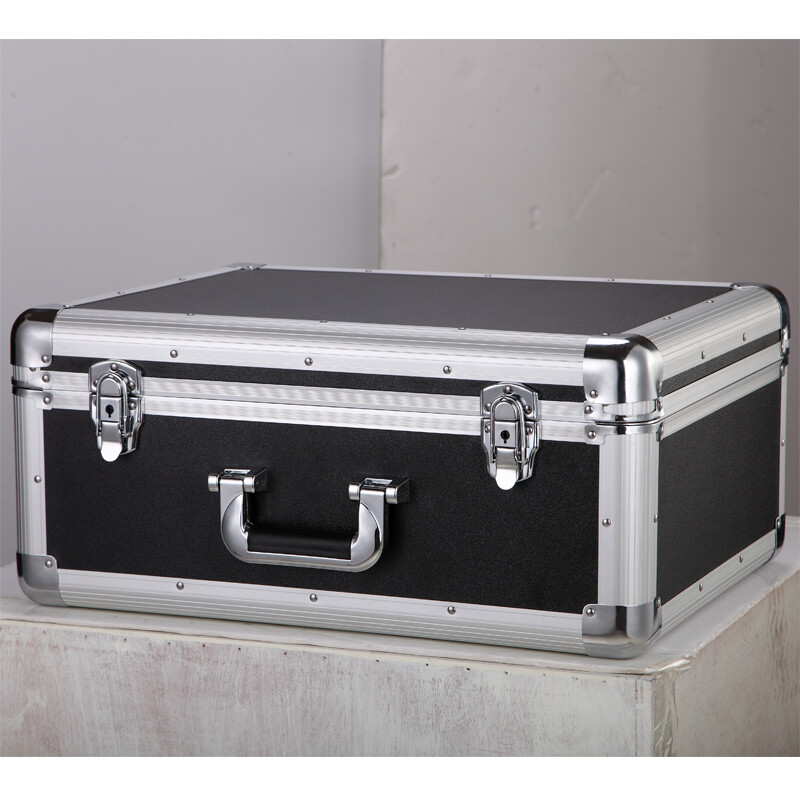 BORY portable multi-functional thickened extra-large aluminum alloy tool box model instrument equipment box shock-proof prop box box black large empty box