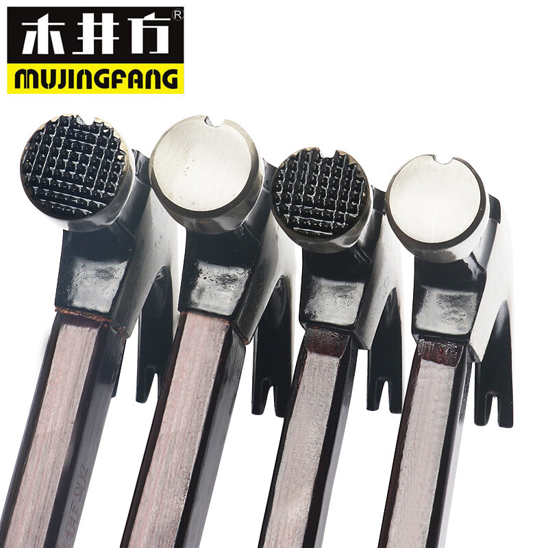 Wooden square claw hammer, carpentry hammer, double-pronged nail extraction hammer, round head flat tooth surface hammer, construction site high carbon steel hammer, paint handle round head 13-OZ flat (hammer head 8 taels)