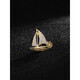WOUG smooth sailing brooch men's high-end suit corsage brooch business lapel pin retro navy style gold one