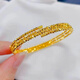 DL 1998 Fat Donglai same style 18k gold bracelet new style 18K yellow l gold bouncy bead three-circle memory elastic flashing 3D hard broken Sansheng Sanshi popping bouncy bead bracelet