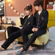 Couples modaux pyjamas printemps et automne aux étudiants à manches longues pour vêtements à domicile Ensemble d'automne et de style hivern