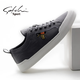 Shachi sports canvas shoes men's autumn casual shoes embroidered soft sole breathable lightweight trendy lace-up shoes men black S1231032A 42