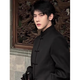 7 Ausgezeichnete Produkte Neue chinesische Herrenkleidung Chinesische Schulterpolster Anzug High-End Frühlings- und Herbstjacke Zhongshan Republik China Student Top Männer WTP-JK19 Black XL